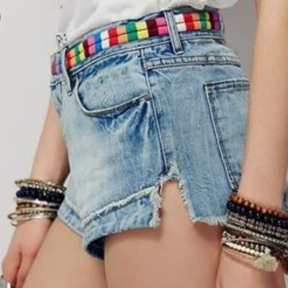 NWOT, Free People, Elliot embroidered waist shorts